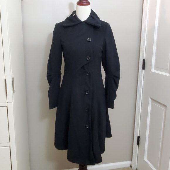 Gorgeous Long Black Dressy Coat NWT - Picture 2 of 12